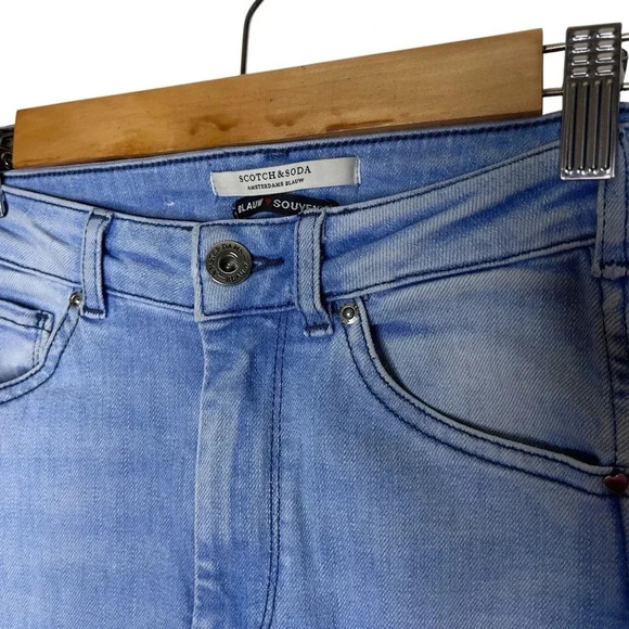 Scotch & Soda Haut High Rise Skinny Jeans Blue Denim Blue Slim Jeans  Size 27 - Picture 7 of 13